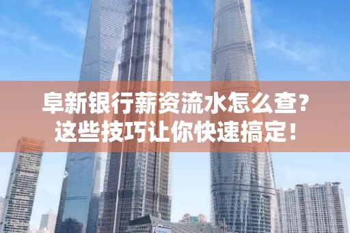 阜新银行薪资流水怎么查?这些技巧让你快速搞定!